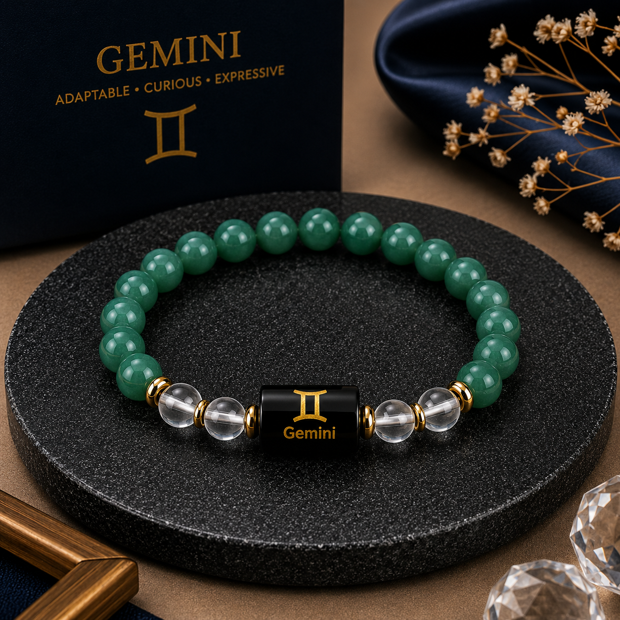 Gemini (मिथुन) Zodiac Bracelet – Wisdom, Communication & Success