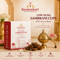 Cow Dung Sambrani Cups with Brass Dhuni | Natural Dhoop Cups