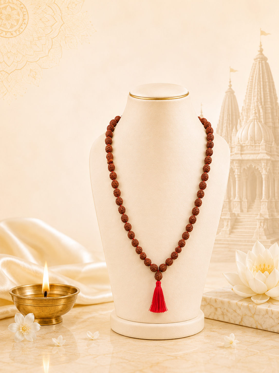 Original 108 Bead Rudraksha Mala With Certificate
