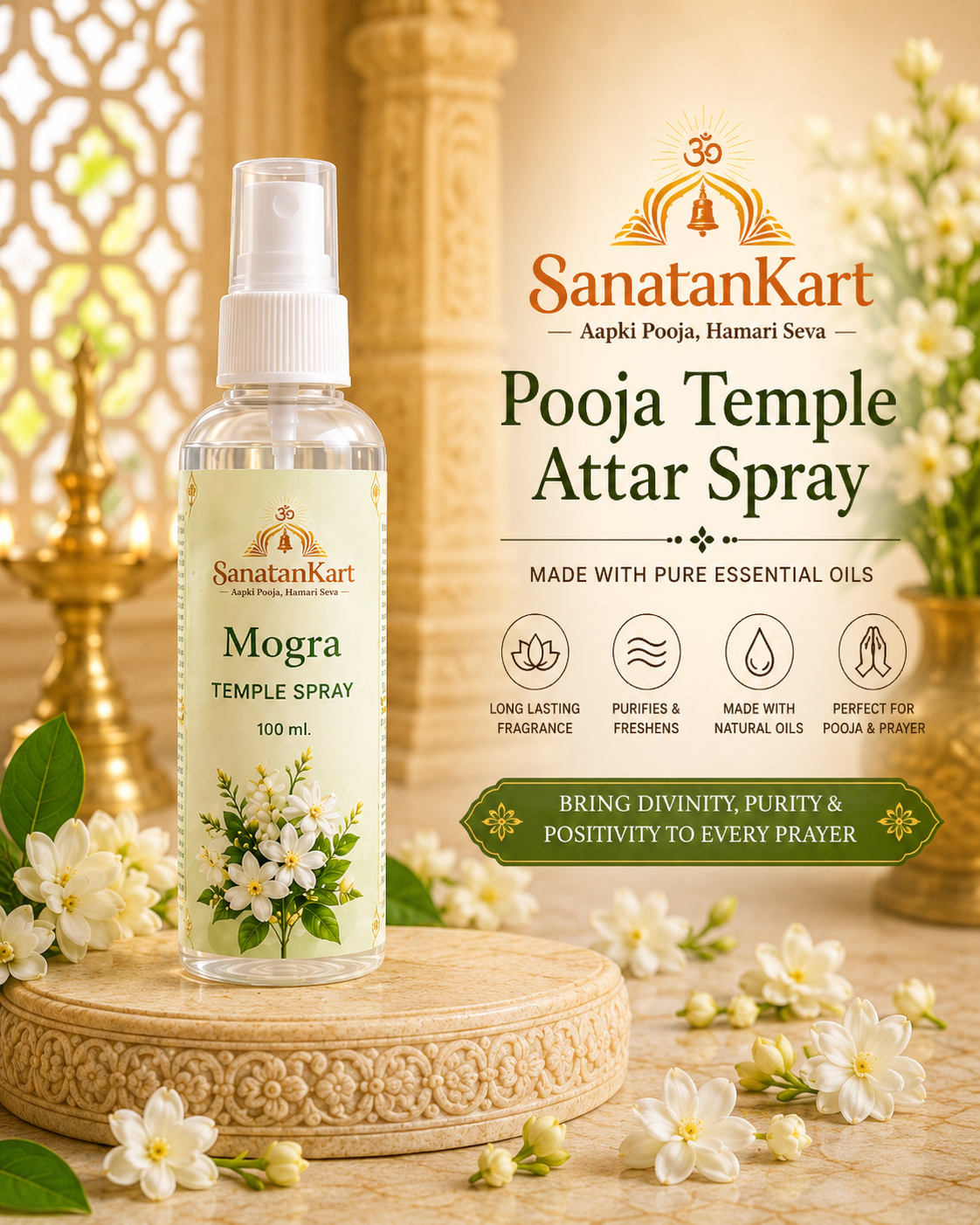 Mogra Temple Attar Spray