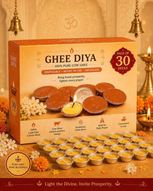 Instant use ghee diya Wicks|silver Foiled