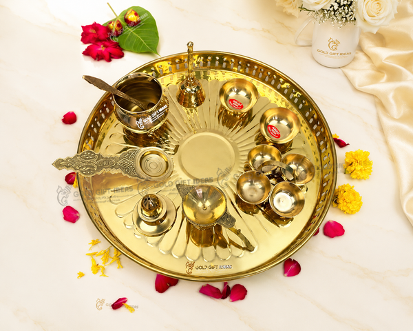 Brass Aaradhya Pooja Thali Set