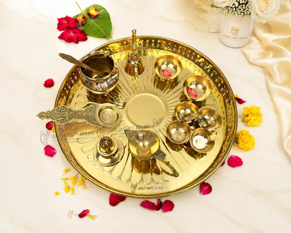 Brass Aaradhya Pooja Thali Set