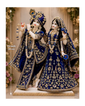 Divine Handcrafted White Marble Dust Radha Krishna Statue Set(15 inch)
