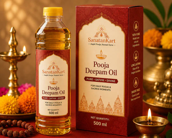 Pooja Deepam Oil | 100% Natural Deepam Oil for Daily Pooja, Diyas & Temple Worship (500ml)