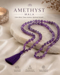 100% Natural Amethyst Crystal Mala (108 Beads) | Certified Gemstone Japa Mala for Meditation, Mantra Chanting & Spiritual Practice