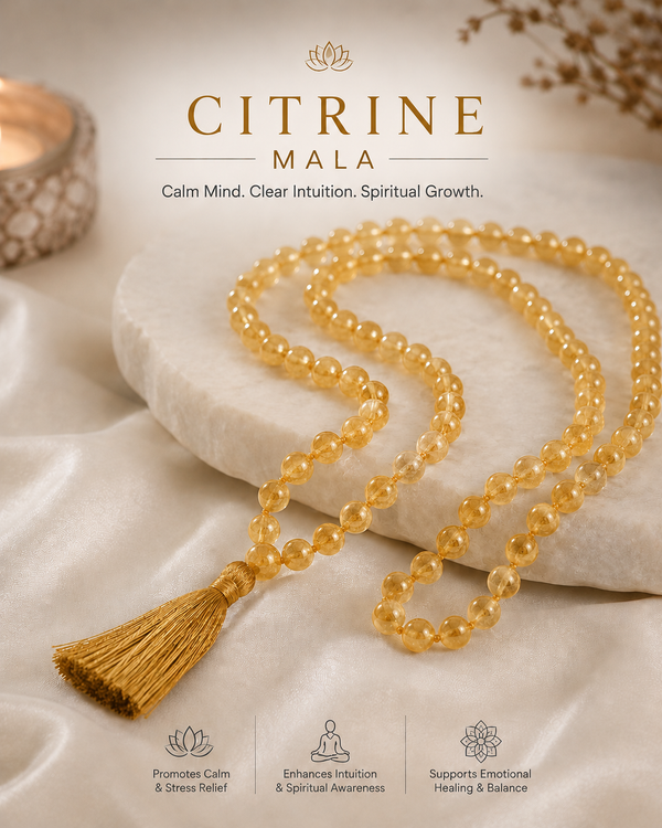 Citrine Mala with Certificate