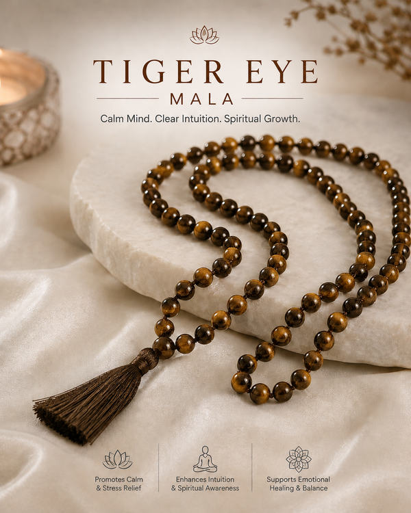 Tiger Eye Stone Mala