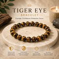 100% Natural Tiger Eye Crystal Bracelet | Courage, Confidence & Focus Gemstone Bracelet