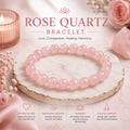 100% Natural Rose Quartz Crystal Bracelet | Love, Self-Love & Emotional Healing Gemstone Bracelet