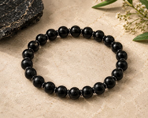 Natural Black Obsidian Bracelet(Karungali
