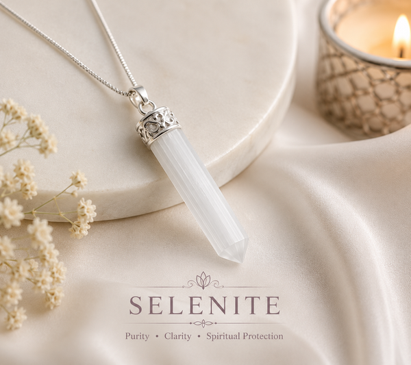 Certified Selenite Pendant Necklace