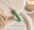 Certified Natural Green Aventurine Crystal Pendant Necklace