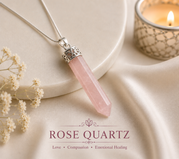 Love Attraction Rose Quartz Pencil Pendant