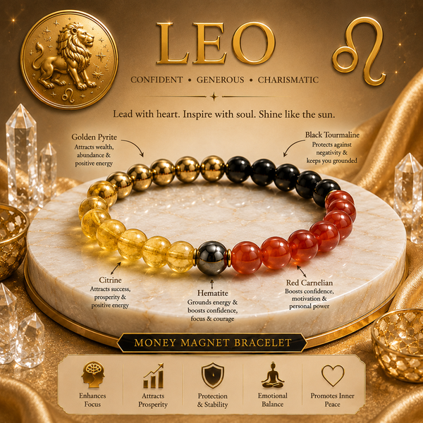 Leo (सिंह) Zodiac Bracelet – Confidence, Leadership & Success