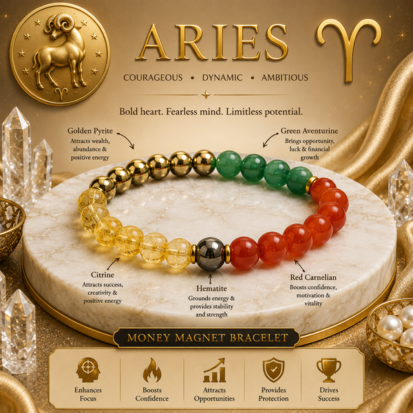 Aries (मेष) Zodiac Bracelet – Fortune, Courage & Positive Energy