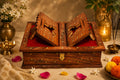 Handcrafted Sheesham Wooden Bhagavad Gita Stand with Box Wooden Book Stand for Ramayan