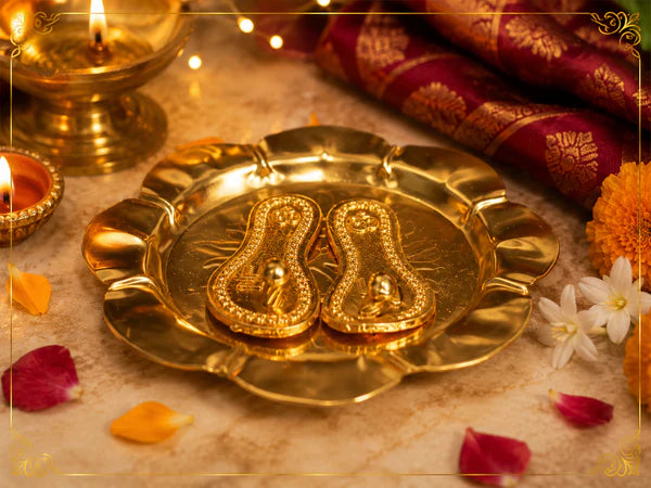Shree Lakshmi Charan Engraved Orgonite Plate