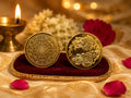 laxmi kuber golden coin pooja health wealth prosperity success gold plated