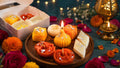 Mix Mithai Candle Gift Box | Indian Sweet Inspired Decorative Candles | Premium Wax Candle Set