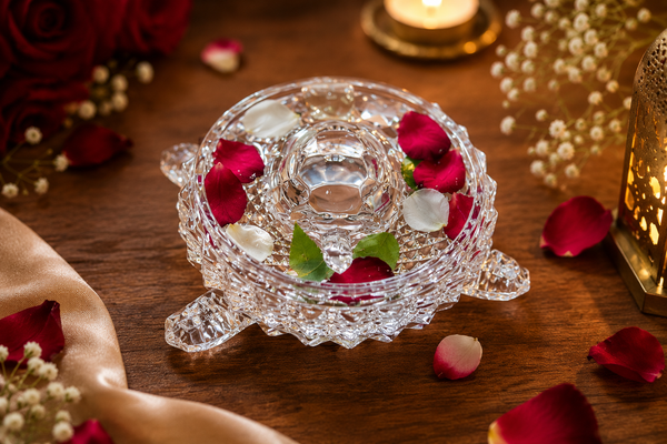 Crystal Glass Turtle-Tortoise for Feng Shui and Vastu