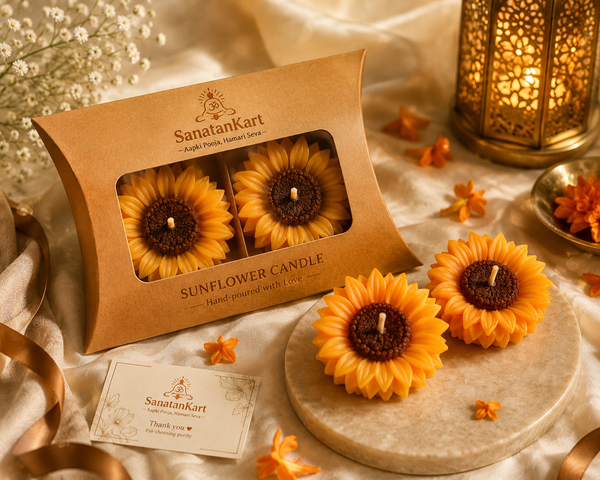 sunflower Design Candle