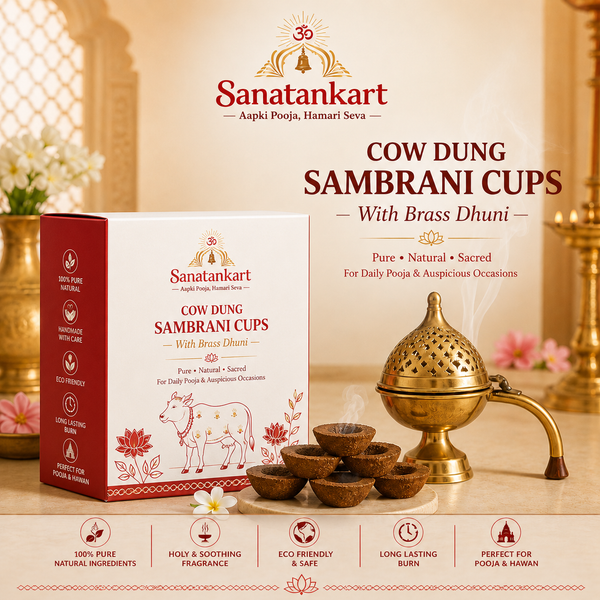 Cow dung sambrani cups with brass Dhuni