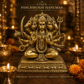 Five Face Panchmukhi Hanuman Brass Statue – Pure Brass Handcrafted Murti