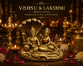 Premium Pure Brass Lakshmi Narayana Murti | Lord Vishnu & Goddess Lakshmi Idol