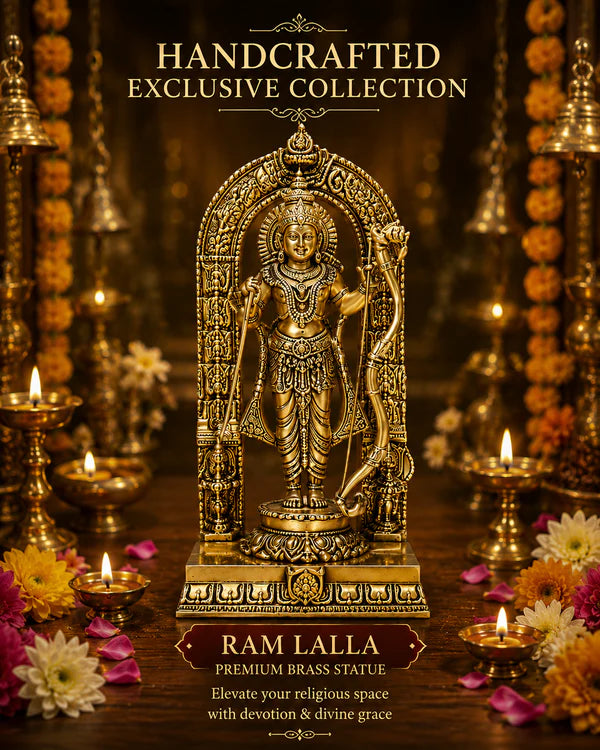 Ram Lalla Blessing Brass Idol – Pure Brass Handcrafted Murti