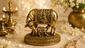 Premium Pure Brass Kamdhenu Cow & Calf Idol for Home Mandir