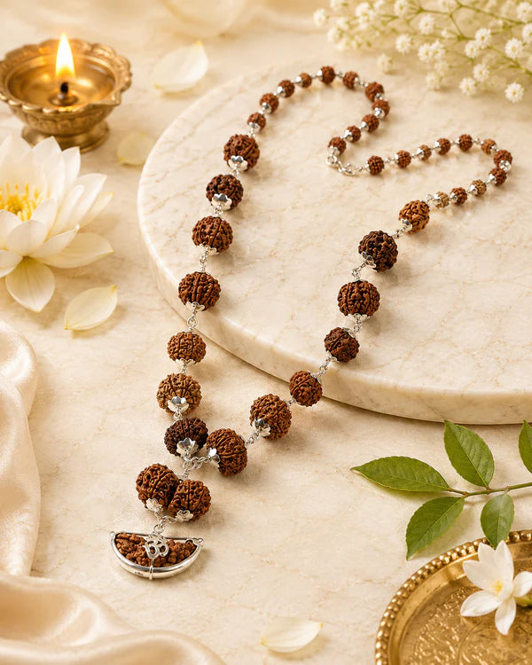 1-14 Mukhi Siddh Rudraksha Mala with Collector Beads