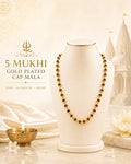 5 Mukhi Golden Capping Natural Rudraksha Mala 100% Original & Certified