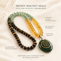 100% Natural Money Magnet Crystal Mala with Zibu Pendant | Certified Gemstone Japa Mala for Meditation, Prosperity & Spiritual Practice