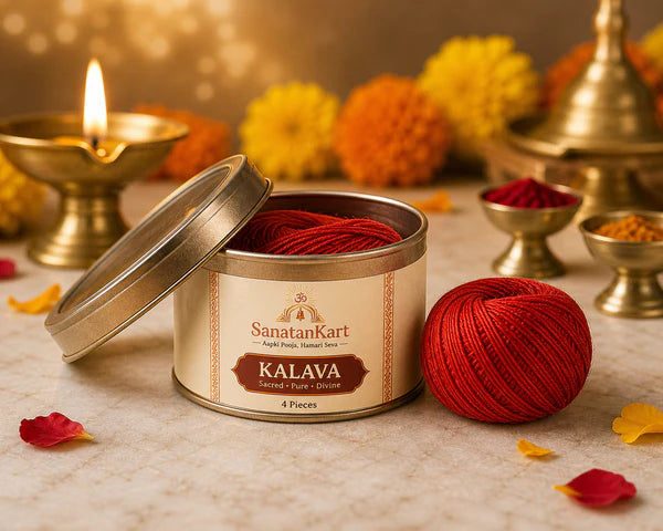 Sacred Kalava (Mauli Dhaga) Pack of 4 | Red Ritual Thread for Puja, Raksha & Religious Ceremonies