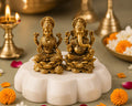100% Pure Brass Lakshmi Ganesh Murti – Handcrafted Idol for Home Temple