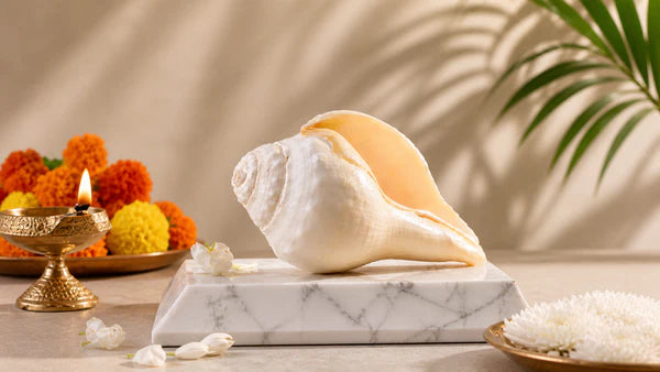 Sacred Shankh (Conch Shell) | Natural Puja Shankh for Aarti, Worship & Rituals