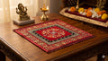 Premium Red Velvet Pooja Aasan | Traditional Prayer Mat for Meditation, Pooja & Temple Worship